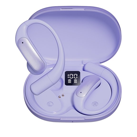 LACKUST True Wireless Earbuds with Real-Time Multilingual Translation, Bluetooth 5.4, Dual Mic Noise Reduction, Surround Sound, Travel-Friendly, Purple