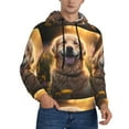thumbnail image 2 of Rateoe Sunset Daisy Dog Pattern Mens Hoodie, Pullover Hooded Sweatshirt, Kangaroo Pocket Hoodie Ideal for Daily Wear, Travel and Home-4X-Large, 2 of 7