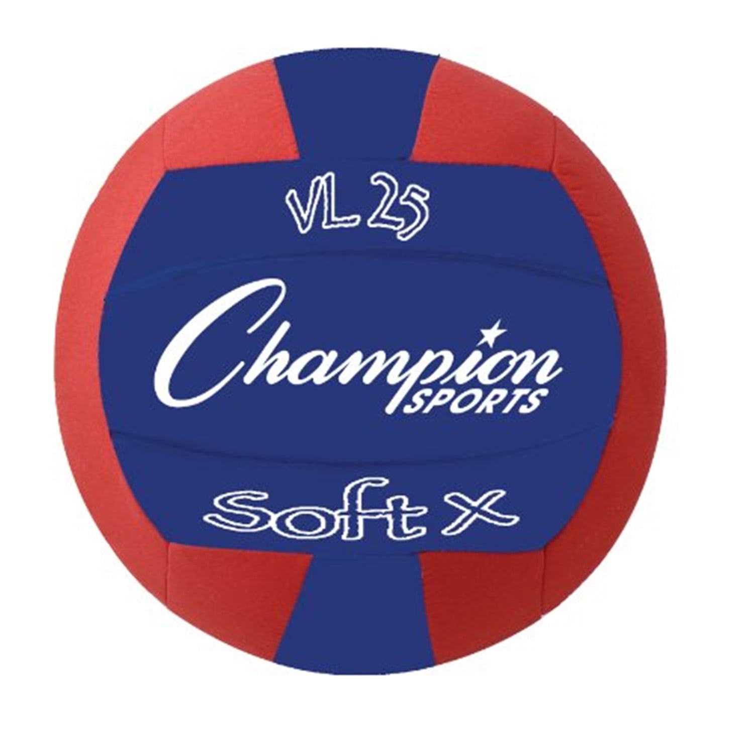 Champion Sports VL25 Rhino Skin Soft Fabric Volleyball, Red & Blue