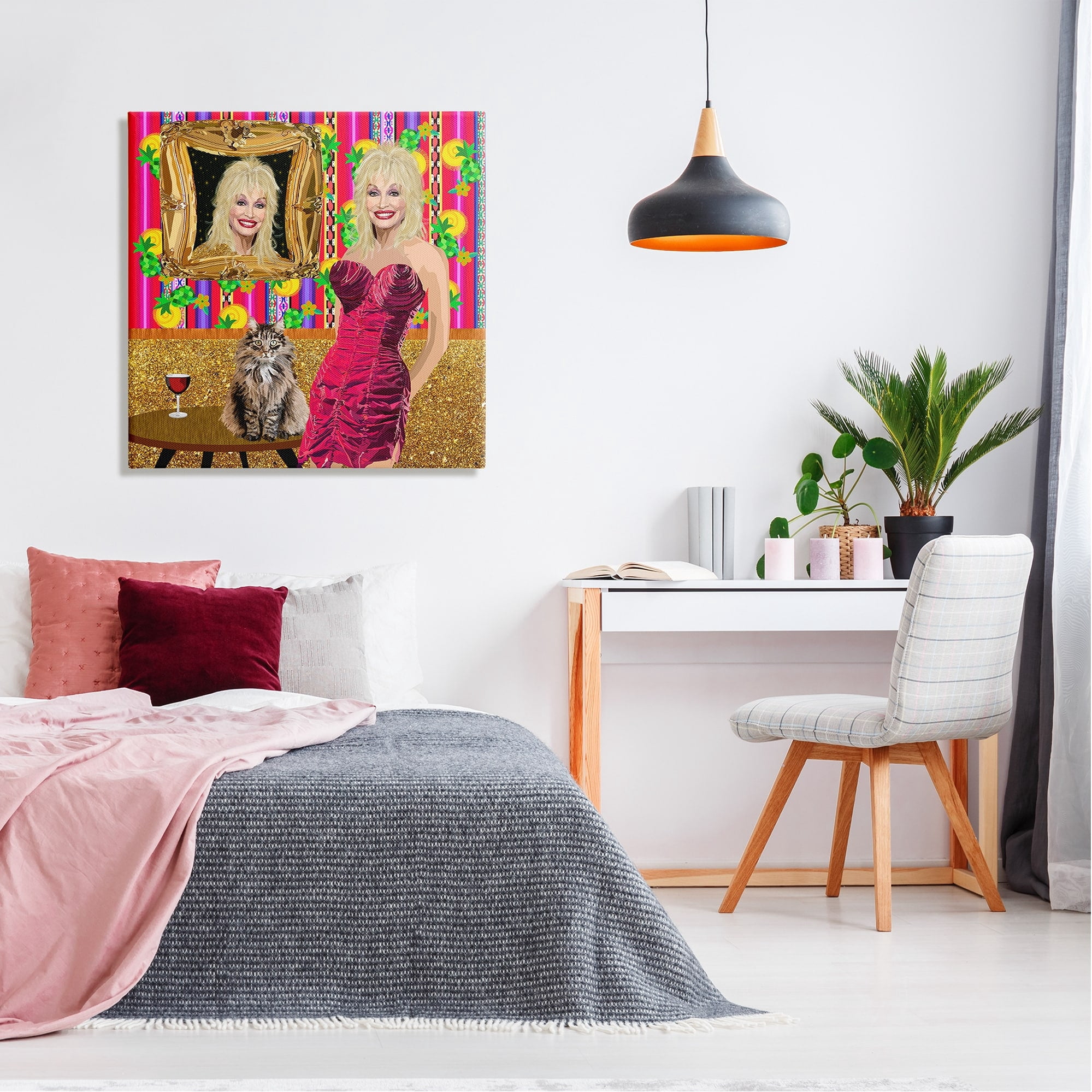 Stupell Industries Famous Country Singer Blonde Playful Dolly Abstract Pattern Graphic Art Gallery-Wrapped Canvas Print Wall Art, 30x30, by Lynnda Takos