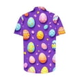 thumbnail image 5 of DDAPJ pyju Easter Button Down Shirts for Men Bunny Graphic Party Shirt Casual Stylish Short Sleeve Tops Big and Tall Hawaiian Shirt for Men on Sale Purple XXXL, 5 of 6