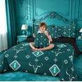 thumbnail image 4 of meiyoeat Rustic Western Aztec 7-Piece King Bedding For Kids,Retro Farmhouse Bull Skull King Bed in a Bag For Boys,Black Reversible, 4 of 7