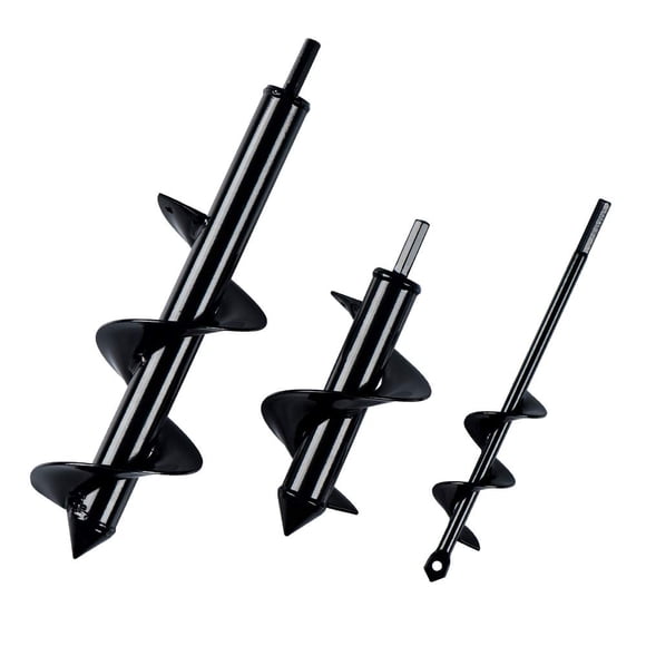 HOME MASTER Quincaillerie Tarière de Jardin Foret 3.15x11.8 Po & 3.15x7 Po & 1.6x8.7 Po Outil pour Plantes de Jardin Tarière pour Fleurs et Bulbes Perçage en Spirale