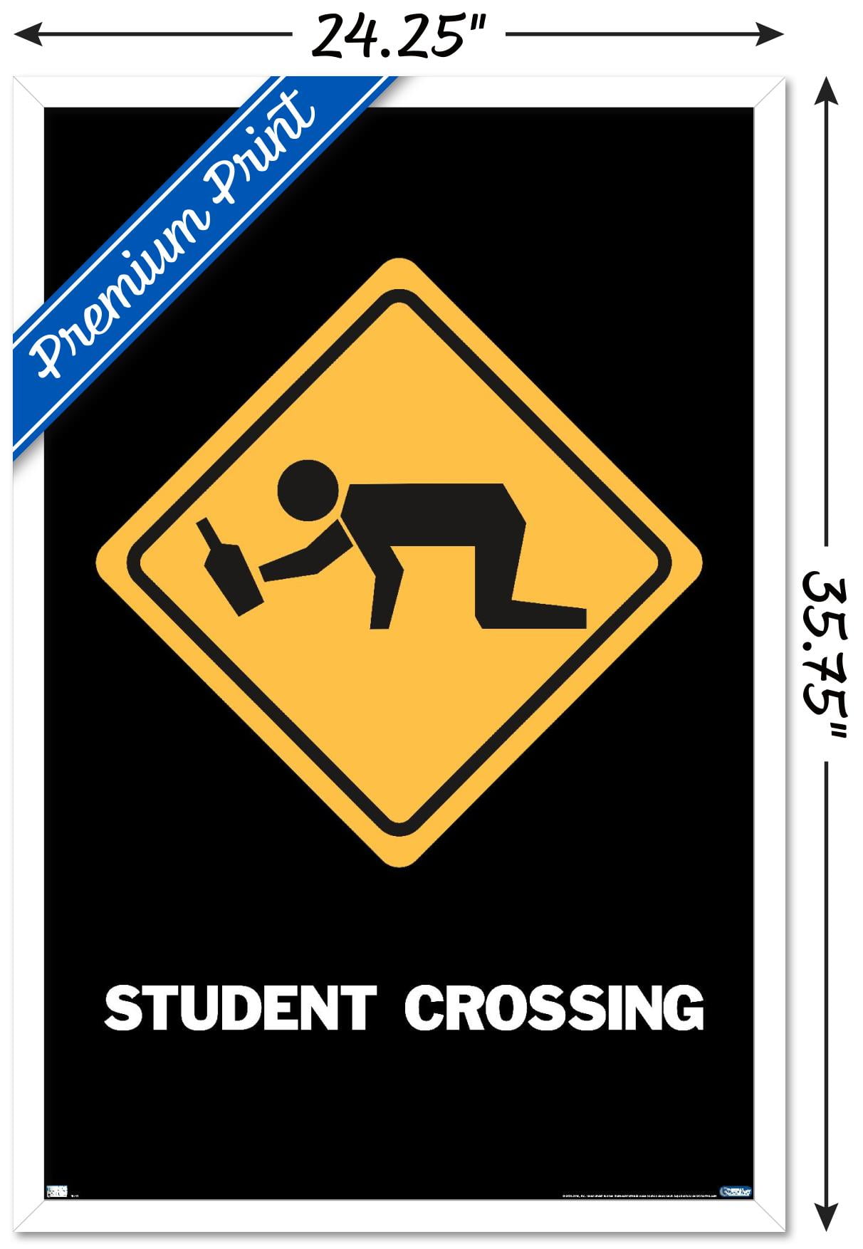 Student Crossing Wall Poster, 22.375" x 34", Framed