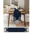 thumbnail image 3 of Boanket Navy Blue Christmas Table Runner - 36 Inch Long, Kitchen Dining Table Runner Dresser Scarves, Christmas Tree Xmas Snowflake Farmhouse Home Decor for Coffee Table Wedding Party Banquet, 3 of 8