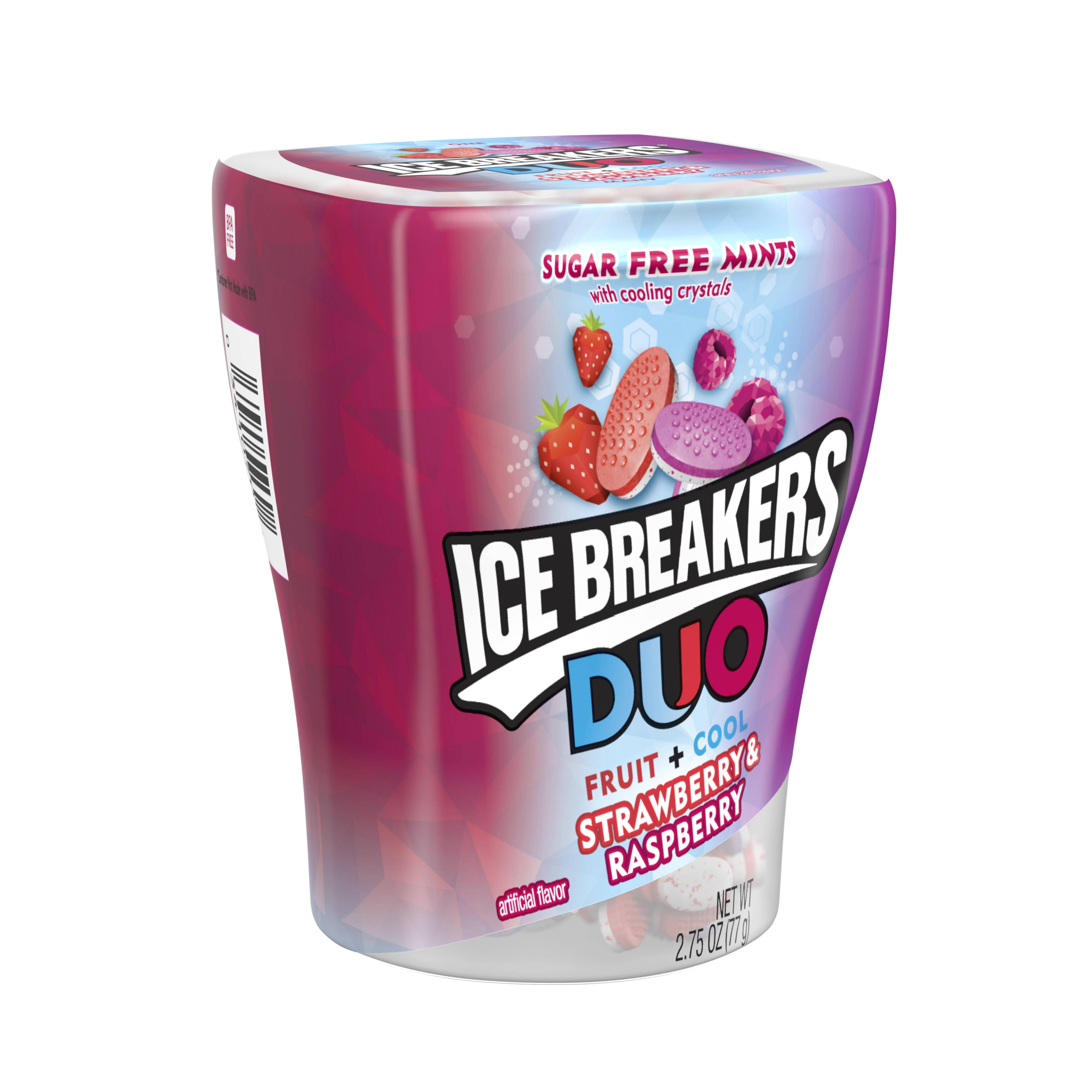 Ice Breakers Duo, Strawberry & Raspberry Flavored Breath Mints , 2.75