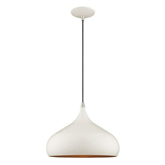 1 Light Mini Pendant in Coastal Style 13.75 inches Wide By 15 inches High-Shiny White Finish Bailey Street Home 218-Bel-3110416