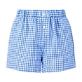 thumbnail image 4 of Mifsaly Girls Plaid Casual Shorts Toddler Kids Comfort Elastic High Waisted Lounge Shorts Soft Breathable Summer Vacation Clothes with Pockets, 4 of 6