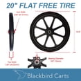 thumbnail image 3 of Blackbird Carts 20" Flat Free Replacement Wheels for Rubbermaid Big Wheel Cart, 5/8 Axle Bearings, 3 of 9
