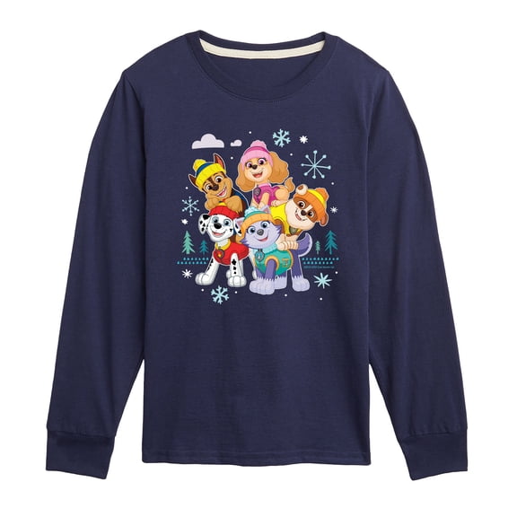Paw Patrol - Paw Patrol Group With Icons - Toddler And Youth Long Sleeve Graphic T-Shirt