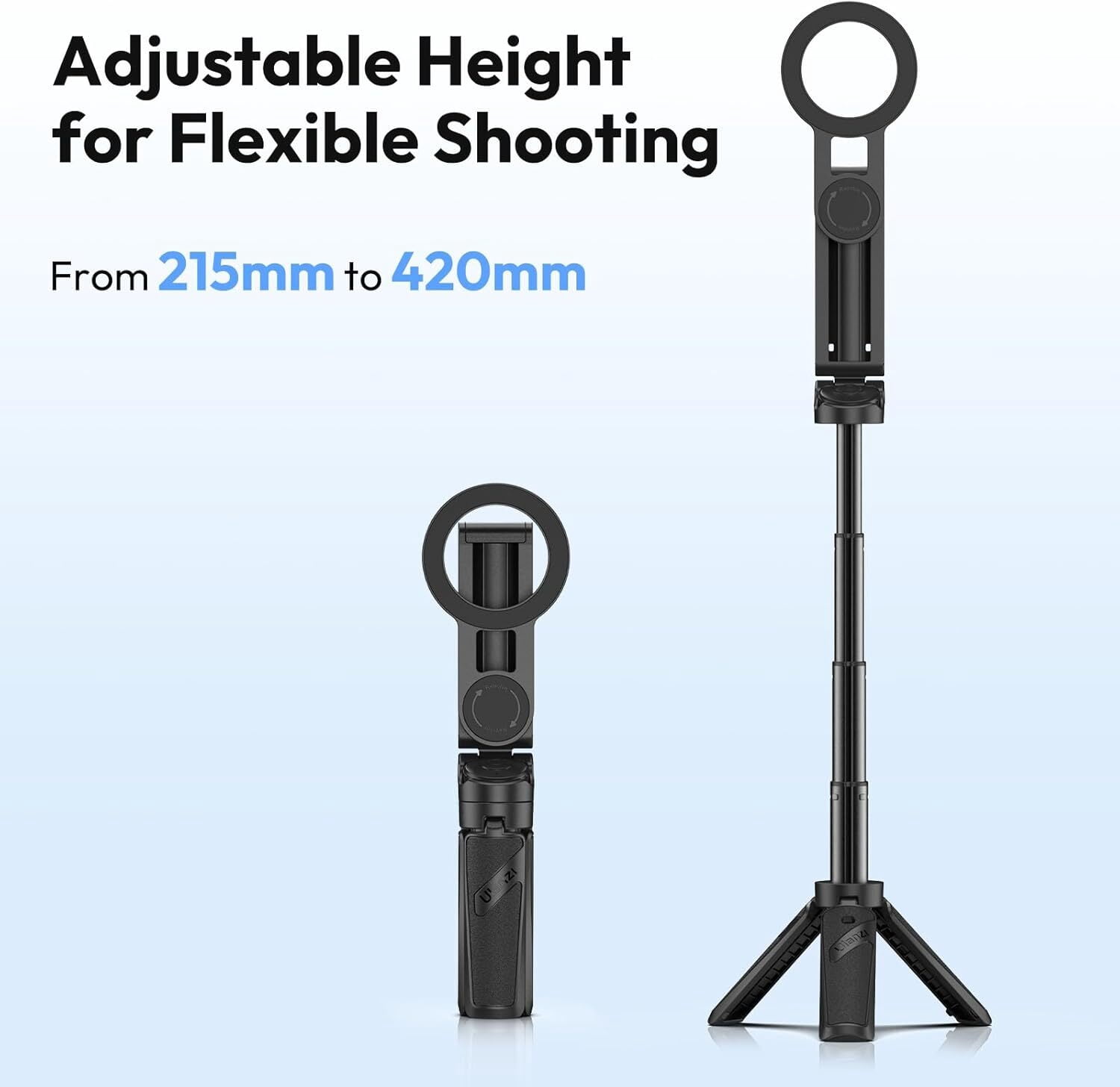 Ulanzi JJ03 Magnetic Phone Tripod Grip Selfie Stick with Remote Control for Photography Video Vlog