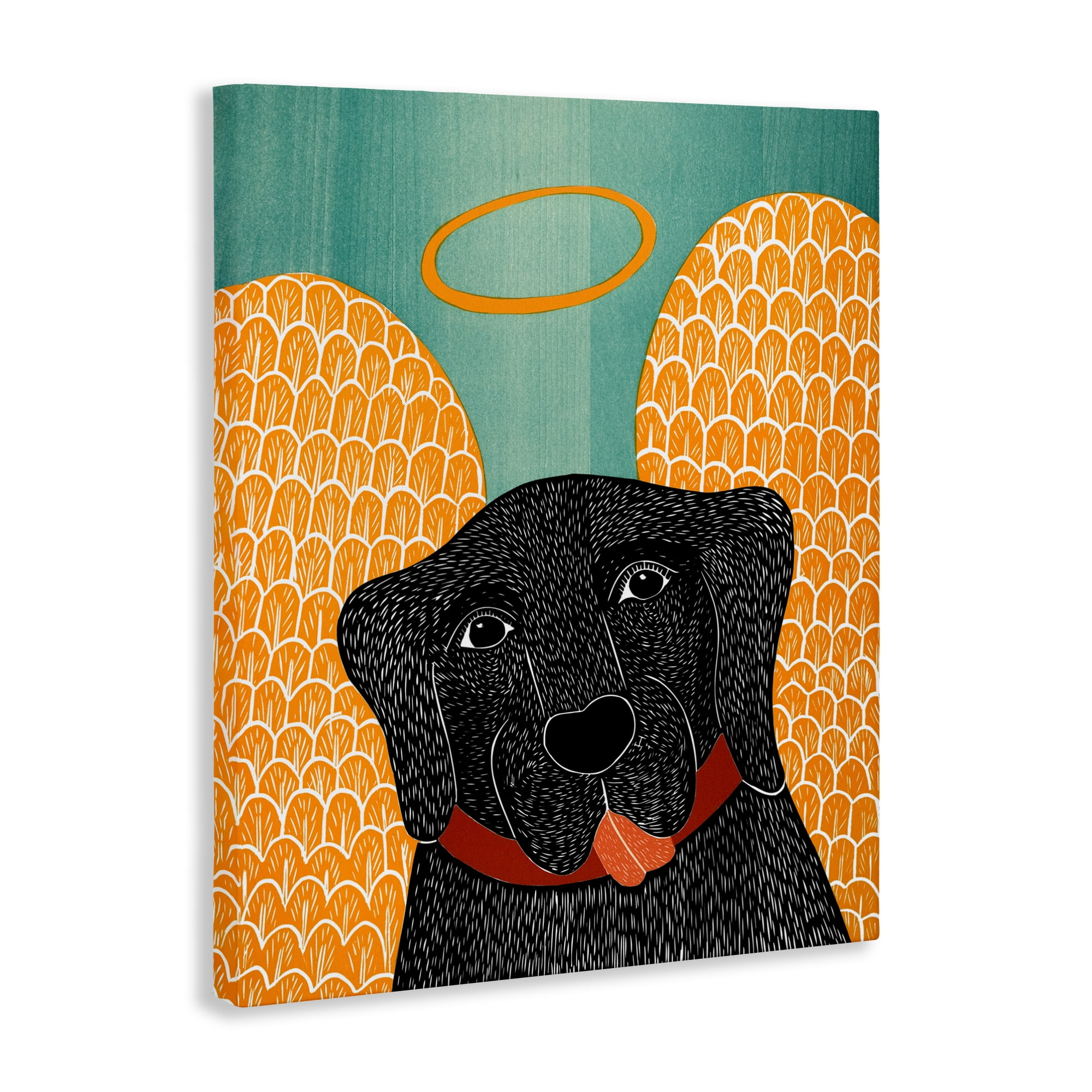 Dog Angel with Yellow Wings Canvas Wall Art, design by Stephen Huneck