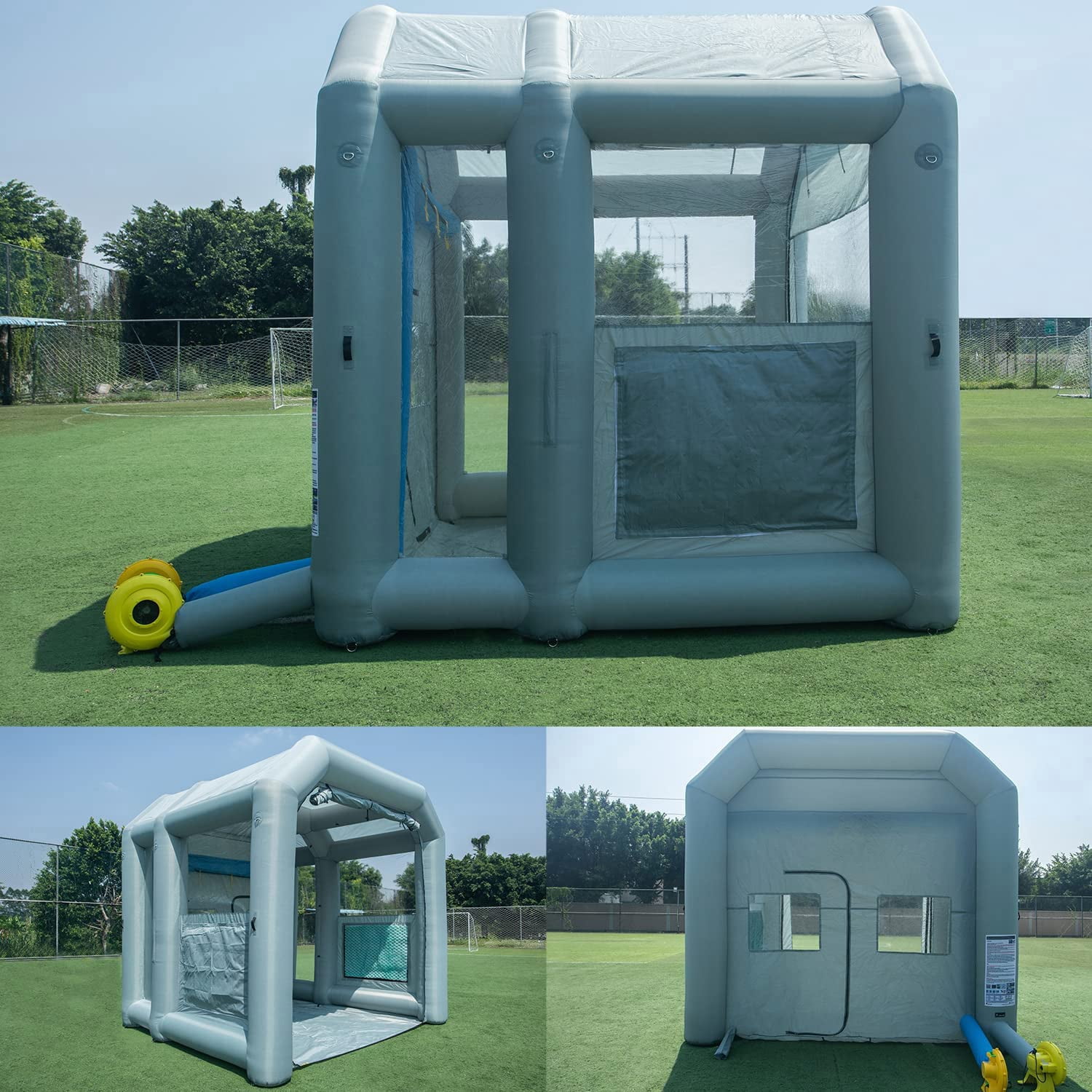 Sewinfla Indoor Inflatable Paint Booth with Air Draft Device 12.5x11.2x11.2Ft with Blowers