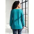 thumbnail image 3 of Roaman's Women's Plus Size Notch Neck Embroidered Peasant Tunic, 3 of 4