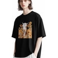 thumbnail image 3 of Camisetas para hombre, camisetas de manga corta con estampado de vaca y flores de primavera, camisetas de cuello redondo, camisetas informales holgadas para adolescentes y niños., 3 of 8