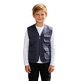 thumbnail image 2 of Kids With Pocket Boys Utility Gilets Zip Up Travel Sleeveless Jackets V Neck Vest Fishing For School Trips Camping Holiday Daily Layering,Utility Gilet Kids 9-11 Years, 2 of 9