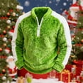 thumbnail image 3 of Otntypg Womens Half Zip Sherpa Fleece Pullover Soft Oversized Long Sleeve Color Block Mock Neck Sweatshirt with Pockets Warm Fuzzy Sweater Tops Green S, 3 of 8