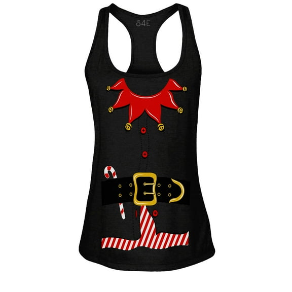 S4E Women's Elf Christmas Holiday Costume Racerback Slim Fit XX-Large Black