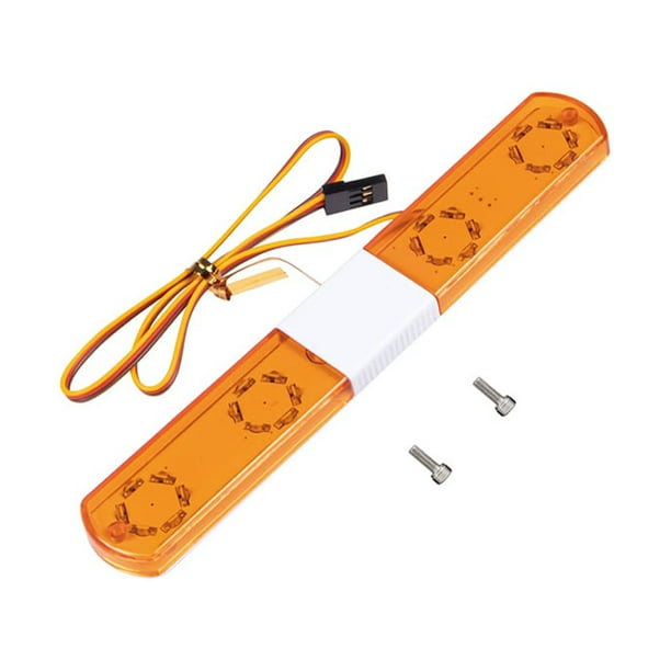 Bewildely Luz de ingeniería Barra LED intermitente multifunción Lámpara alarmante Bajo consumo de energía 1/10 RC Crawler 1/14 Truck Dump Kits de construcción modelo 145mm Amarillo