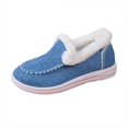 thumbnail image 3 of Willtoo Womens Winter Flat Fluffy Snow Boots,Warm Faux Fur Lining Anti-Slip Slip on Loafer Casual Outdoor Plush Short Booties Sky Blue, 3 of 5