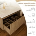 thumbnail image 4 of 30" Floating Bathroom Vanity with Sink, Wall-Mounted Bathroom Cabinet with 1 Large Storage Drawer, Soft-Close Design, Pre-Assembled with Integrated Ceramic Basin, Walnut, 4 of 8