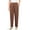 Brown, variant on Women's Plus Size Knit Pull on Pants - Cotton Blend Sweatpants with Flat Front Waistband and Side Seam Pockets