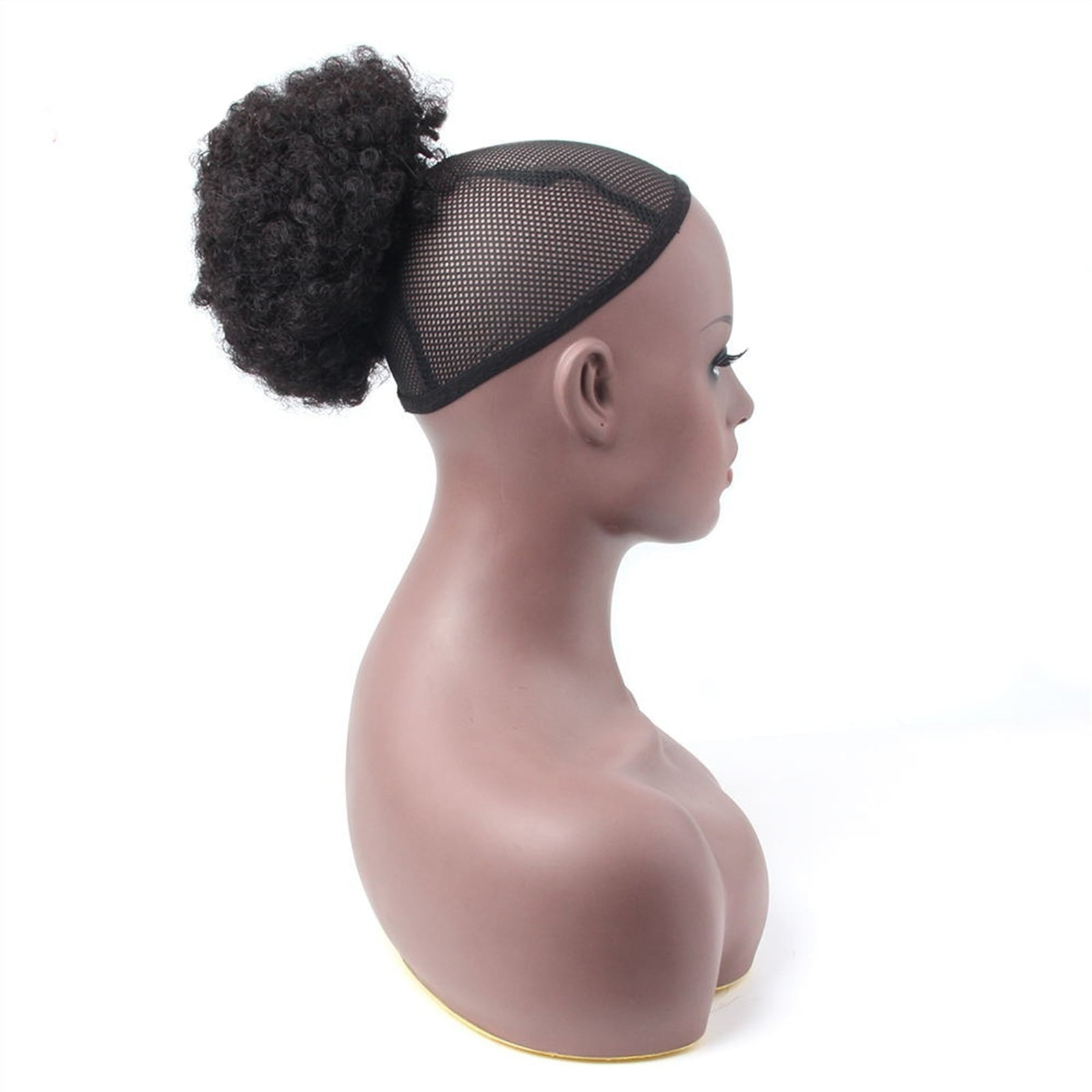 Human Hair Clip In Curly Chignon Bun Hair Piece Extensions Afro Kinky Curly Ponytail Chignon Puff Drawstring Ponytail Natural Black Brazilian Remy