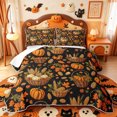 thumbnail image 2 of Manfei Thanksgiving Print Bed Spread Queen,Colorful Fall Leaf Pattern Queen Coverlet Set,3pcs,1 Quilt and 2 Pillowcases, 2 of 7