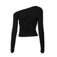 thumbnail image 7 of GEWSEY Womens Off The Shoulder Tops Long Sleeve Going Out Basic Shirts Cute Y2K Fall Trendy Fashion 2025 (Black, XL), 7 of 7
