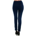 thumbnail image 3 of Women Cotton Spandex Ankle Length Yoga Leggings Pants Workout Sports Gym Navy Sm, 3 of 7
