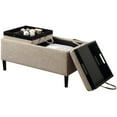 thumbnail image 3 of Convenience Concepts Designs4Comfort Pouf de Rangement avec Plateaux en Tissu Crème, 3 of 4
