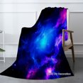 thumbnail image 2 of Joocar Galaxy Space Print Flannel Throw Blanket For Winter Gift Home Sofa Bed Decoration 60x80 inch, 2 of 5