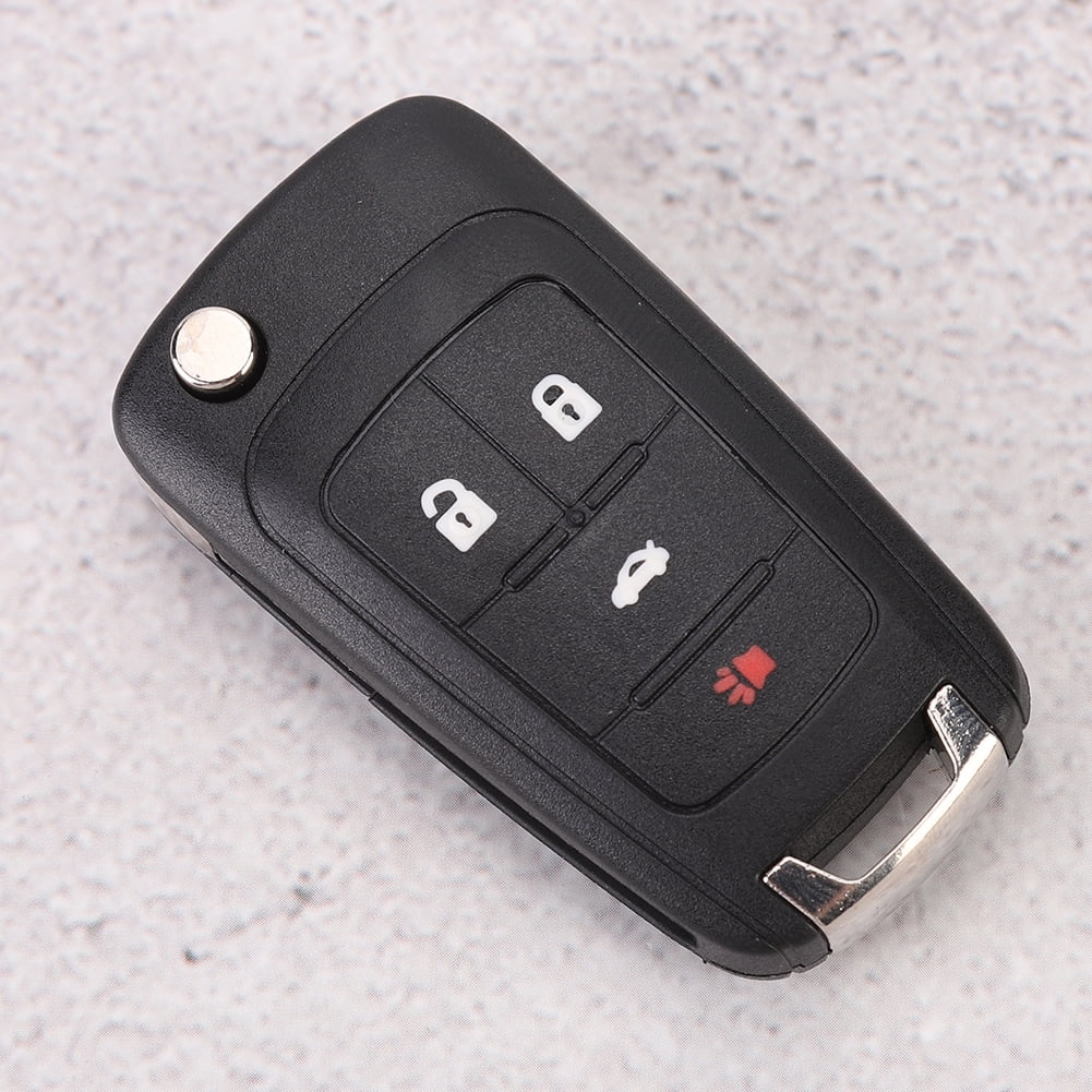 EOTVIA Car 4 Button Flip Remote Key Fob Case Shell Cover Black Replacement Fit For ,4 Button Key Fob,Car Key Shell