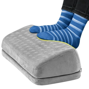 Onekawa Foot Rest for Under Desk at Work,Ergonomic Memory Foot Stool with 2 Adjustable Heights,Footrest with Washable Cover,for Office Chair & Gaming Chair,Grey