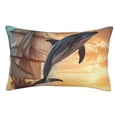 thumbnail image 1 of Balery Sailing Dancing Dolphin Funda de Cojín Estampada, Regalos para Mujeres, Regalos de Amor para Ella, Regalos para Novia o Esposa, Funda de Almohada-16"x24", 1 of 6