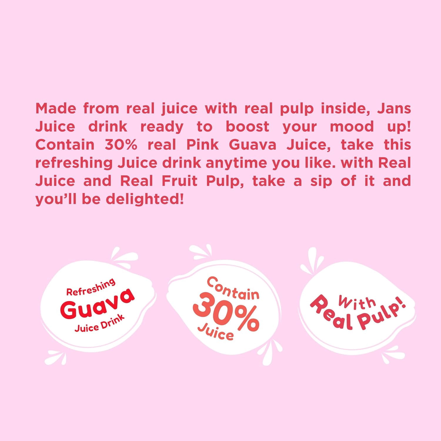 Jans 30% Pink Guava Juice Drink with Pulp 16.9 oz (Pack of 12)