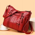 thumbnail image 2 of Bolso de mano de piel lavada de gran capacidad, moderno, combinable, para mujeres de mediana edad y mayores, bolso bandolera informal para el hombro, 2 of 6