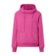thumbnail image 4 of Xudanell Womens Hoodie Cowl Neck Long Sleeve Sweatshirts Fashion Pullover with Drawstring Teen Girls Clothes Hot Pink L, 4 of 6