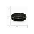 thumbnail image 6 of Stainless Steel 6mm Black IP-plated Brushed Center/Polished Edges Band Size: 8; for Adults and Teens; for Women and Men, 6 of 6