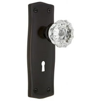 Nostalgic Warehouse Pracry_Prv_238_Kh Crystal Solid Brass Privacy Door Knob Set - Bronze