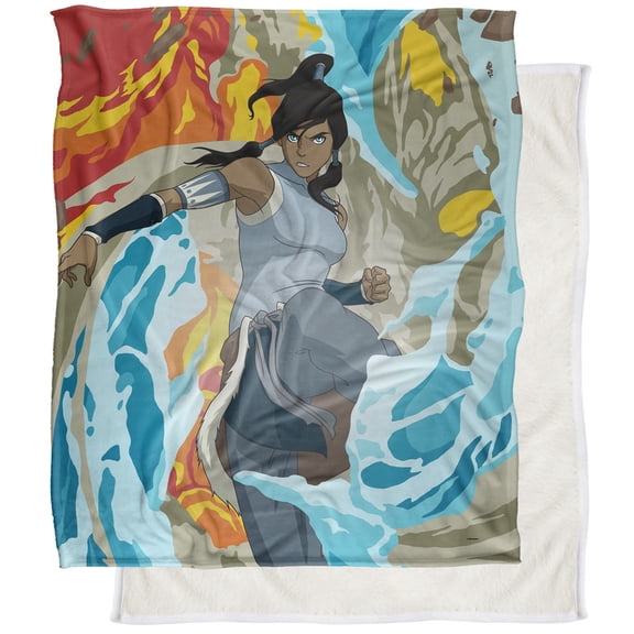 Nickelodeon Brand Blanket, 50"x60" Korra Avatar Silky Touch Sherpa Back Super Soft Throw Blanket