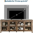 thumbnail image 6 of Roromall TV Stand for 65" TVs, Entertainment Center with Storage Cabinet and 4 Sliding Glass Doors, Mid Century Modern Media TV Console Table for Living Room Bedroom, 6 of 8