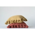 thumbnail image 5 of Creative Co-Op Woven Cotton Slub Pillow with Tassels, Russet, 5 of 8