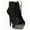 Black Velvet, variant on 609-REVERSE Women's 6 Heel Lace Up Side Zipper Peep Toe Ankle Bootie