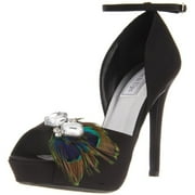 Touch Ups Women's Fantasy Platform Sandal,Black Satin,8 M US