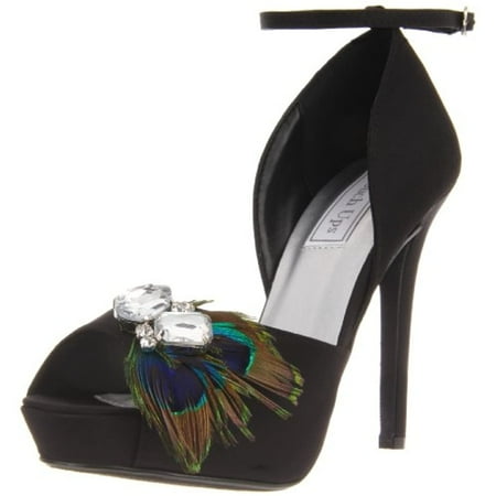 Touch Ups Women's Fantasy Platform Sandal,Black Satin,8 M US