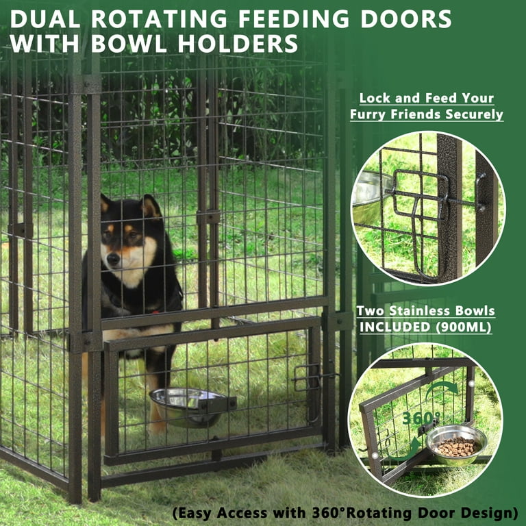 VEIKOUS 8' x 4' Outdoor & Indoor Metal Dog Kennel Large VEIKOUS 8' x 4' Outdoor & Indoor Metal Dog Kennel Large
