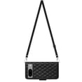thumbnail image 3 of SaniMore Case for Google Pixel 8, PU Leather 3D Lattice Stylish for Girls Crossbody Lanyard Flip Kickstand Card Slots Cash Pocket Magnetic Clasp Full Body Protective Shockproof Wallet Shell, Black, 3 of 9