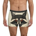 thumbnail image 1 of Balery Retro Raccoon Graphic Print Calzoncillos bóxer para hombre, ropa interior de algodón suave y transpirable con cinturilla de nailon-Large, 1 of 5