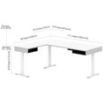 thumbnail image 6 of Bestar Pro-Vega L Shaped Adjustable Standing Desk in White and Black, 6 of 7